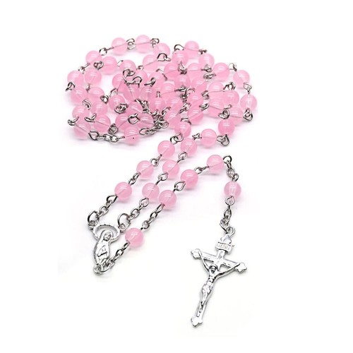 Pink girly woman girl rosary - girly,